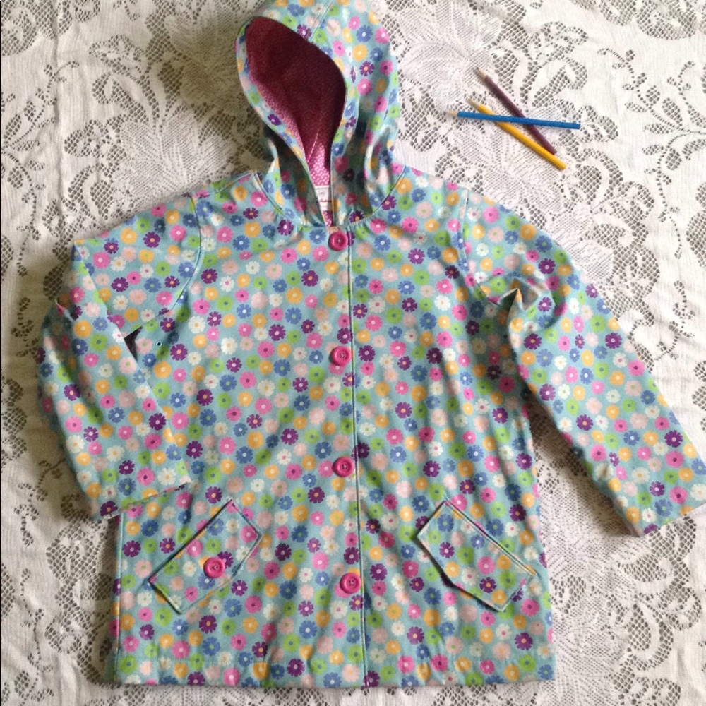 Girls Printed Floral Raincoat size 8-10